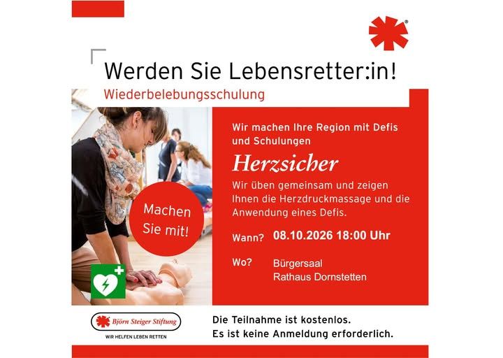 Flyer Wiederbelebungsschulung Dornstetten