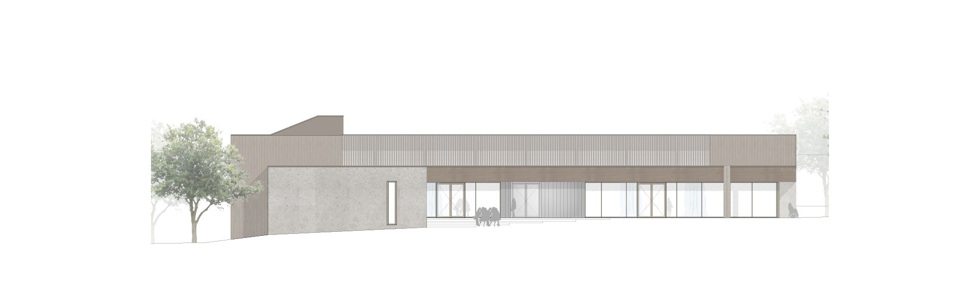 Visualisierung: Die neue Stadthalle von der Hauptstraße aus gesehen