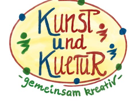 Das Logo zeigt künstlerisch den Titel der Gruppe: Kunst und Kultur - gemeinsam kreativ