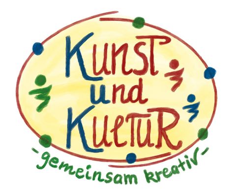 Das Logo zeigt künstlerisch den Titel der Gruppe: Kunst und Kultur - gemeinsam kreativ