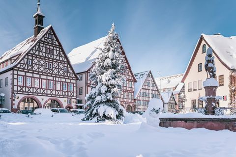Dornstetter Marktplatz im Winter 
